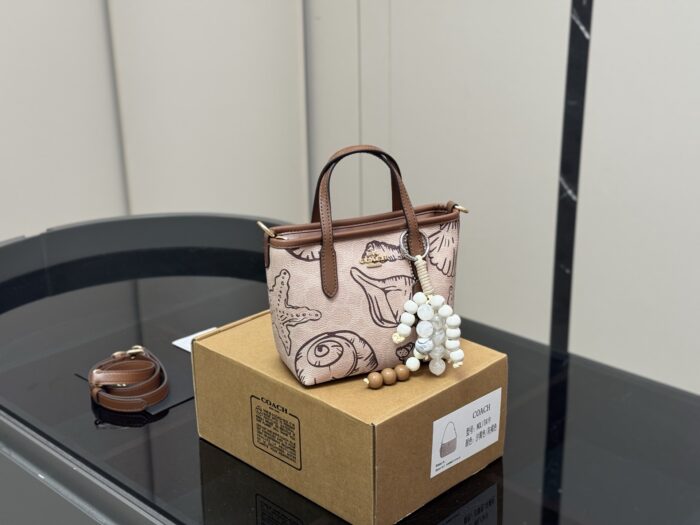 Coach Mini Tote With Ocean Print - Adorable Little Tote Bag - Image 1