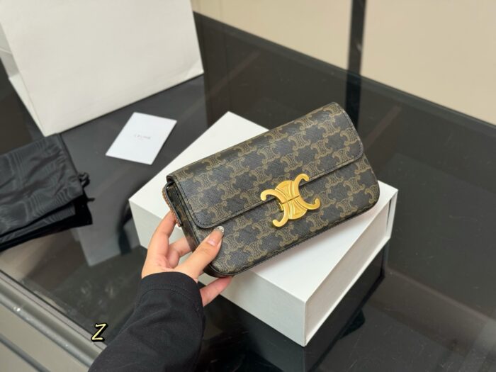 Celine Triomphe Calfskin Triumph Underarm Bag Retro-Chic Sophistication - Image 1