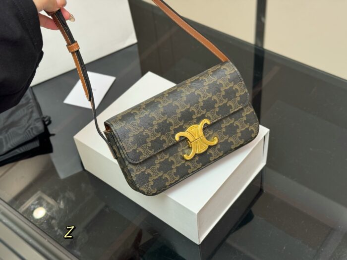 Celine Triomphe Calfskin Triumph Underarm Bag Retro-Chic Sophistication - Image 2