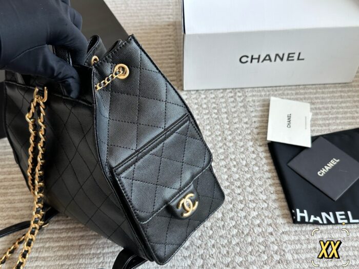 Chanel 25S Small Hobo Caviar Grain Leather Diamond Quilted Chain Bag Durable And Stylish - Image 6