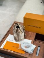 Louis Vuitton Nano Noe Mini Bucket Bag Classic Lv Pattern Adjustable Shoulder Strap Generous Capacity - Image 3
