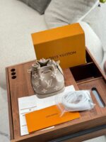 Louis Vuitton Nano Noe Mini Bucket Bag Classic Lv Pattern Adjustable Shoulder Strap Generous Capacity - Image 4