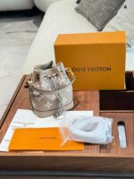 Louis Vuitton Nano Noe Mini Bucket Bag Classic Lv Pattern Adjustable Shoulder Strap Generous Capacity - Image 8