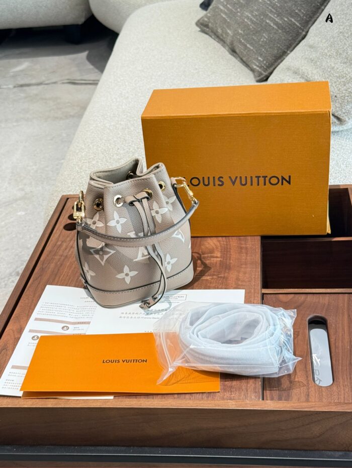 Louis Vuitton Nano Noe Mini Bucket Bag Classic Lv Pattern Adjustable Shoulder Strap Generous Capacity - Image 8