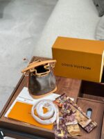 Louis Vuitton Nano Noe Mini Bucket Bag Classic Lv Pattern Soft Leather Generous Capacity Adjustable Shoulder Strap - Image 5