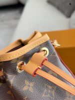Louis Vuitton Nano Noe Mini Bucket Bag Classic Lv Pattern Soft Leather Generous Capacity Adjustable Shoulder Strap - Image 8