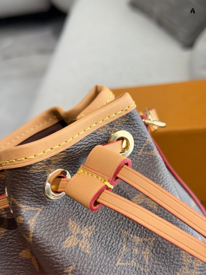 Louis Vuitton Nano Noe Mini Bucket Bag Classic Lv Pattern Soft Leather Generous Capacity Adjustable Shoulder Strap - Image 8