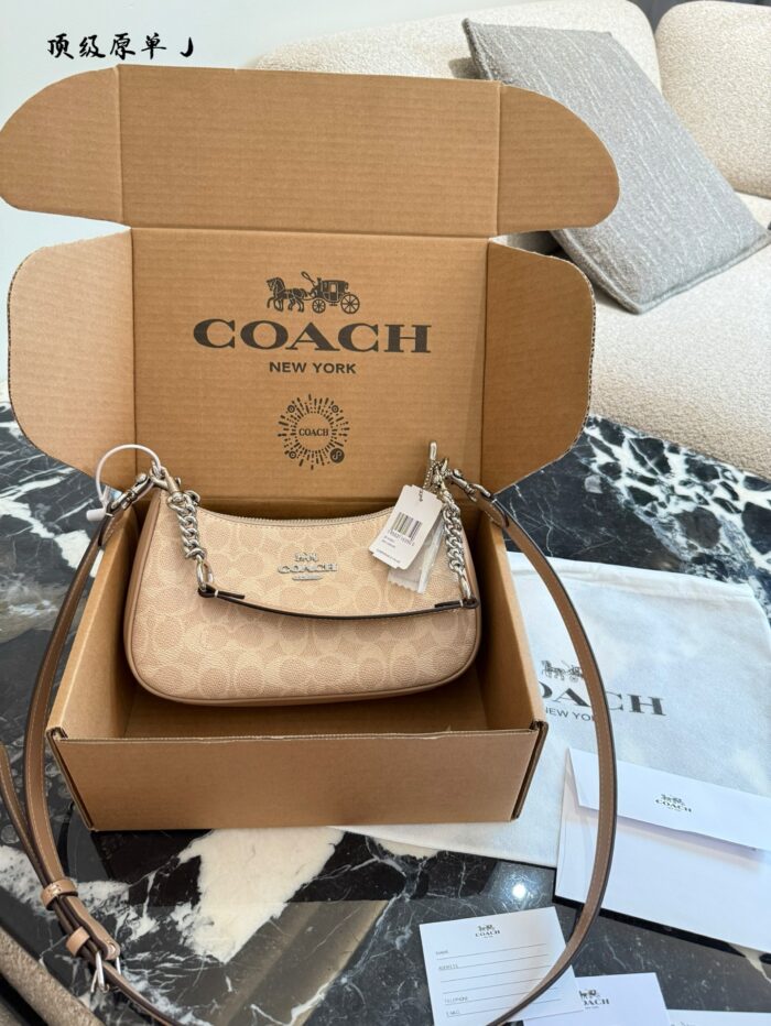 Coach Teri Underarm Bag Classic C-Print Fully Enclosed Zip Closure Underarm Or Crossbody Carry Generous Capacity - Image 1