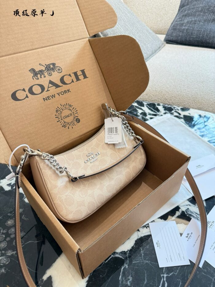 Coach Teri Underarm Bag Classic C-Print Fully Enclosed Zip Closure Underarm Or Crossbody Carry Generous Capacity - Image 2