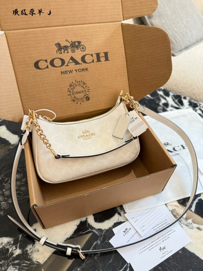 Coach Teri Underarm Bag Classic C-Print Fully Enclosed Zip Closure Underarm Or Crossbody Carry Generous Capacity - Image 8