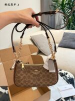 Coach Teri Underarm Bag Classic C-Print Fully Enclosed Zip Closure Underarm Or Crossbody Carry Generous Capacity - Image 12