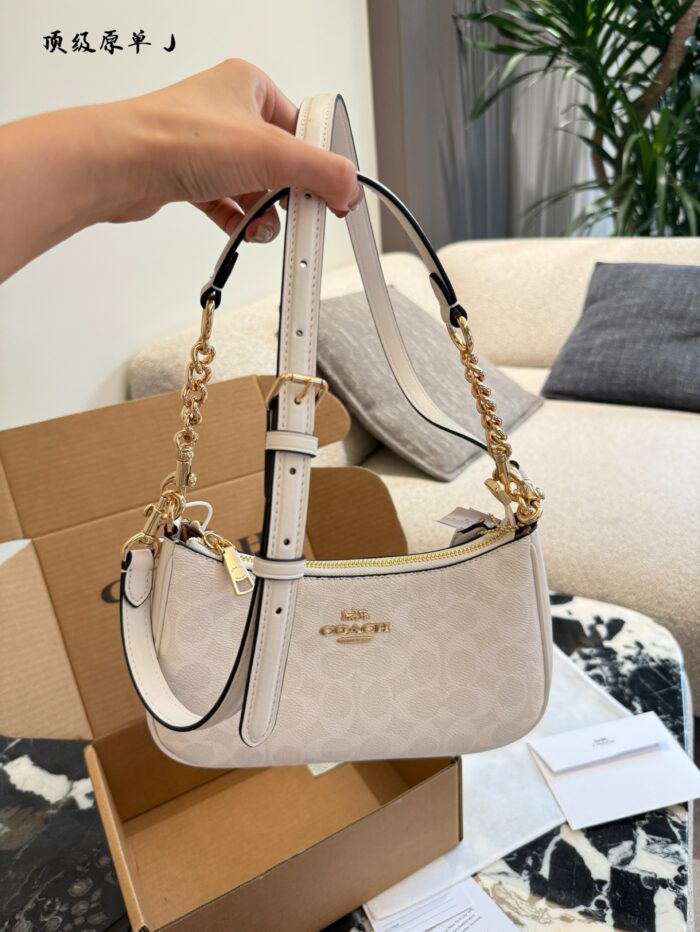 Coach Teri Underarm Bag Classic C-Print Fully Enclosed Zip Closure Underarm Or Crossbody Carry Generous Capacity - Image 14