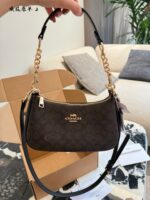 Coach Teri Underarm Bag Classic C-Print Fully Enclosed Zip Closure Underarm Or Crossbody Carry Generous Capacity - Image 15