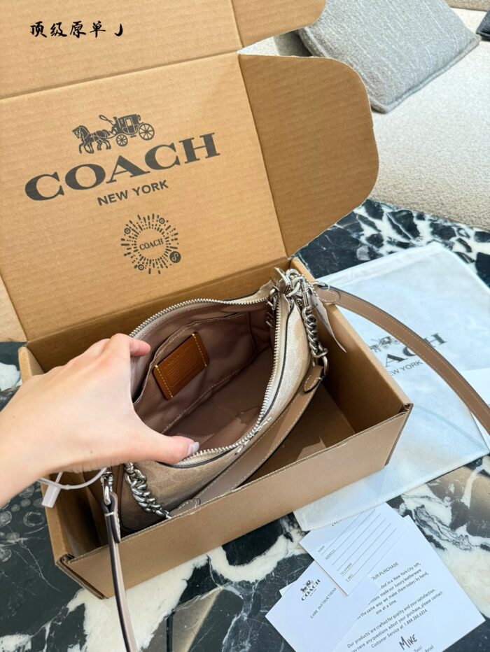 Coach Teri Underarm Bag Classic C-Print Fully Enclosed Zip Closure Underarm Or Crossbody Carry Generous Capacity - Image 16