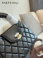 Chanel 23K Series Kelly-Style Black Diamond Quilted Handbag - Exquisite, Elegant, Vintage - Image 2