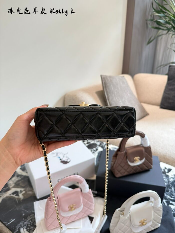 Chanel 23K Series Kelly-Style Black Diamond Quilted Handbag - Exquisite, Elegant, Vintage - Image 6
