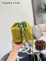 Prada Renylon New Crystal Handle Bucket Bag | Crossbody Style - Image 2