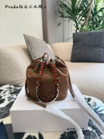 Prada Renylon New Crystal Handle Bucket Bag | Crossbody Style - Image 3