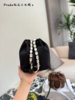 Prada Renylon New Crystal Handle Bucket Bag | Crossbody Style - Image 4