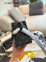 Louis Vuitton Soft Trunk Black Floral/Embossed Square Box Shoulder Bag - Image 4