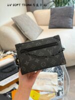 Louis Vuitton Soft Trunk Black Floral/Embossed Square Box Shoulder Bag - Image 6