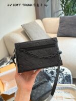Louis Vuitton Soft Trunk Black Floral/Embossed Square Box Shoulder Bag - Image 9