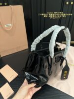 Miu Miu See For Yourself Collection 25Fw Handbag Triple Compartment Dark Distressed Logo Structured Silhouette - Image 4