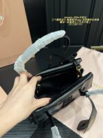 Miu Miu See For Yourself Collection 25Fw Handbag Triple Compartment Dark Distressed Logo Structured Silhouette - Image 6