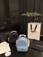 Chanel Mini Denim Backpack - Quilted Pattern, Palm-Sized - Image 12