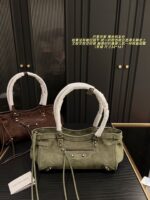 Balenciaga Suede Motorcycle Bag Brown Suede With Distressed Finish Lightweight, Supple And Spacious