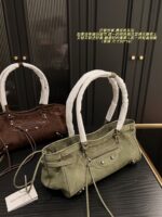 Balenciaga Suede Motorcycle Bag Brown Suede With Distressed Finish Lightweight, Supple And Spacious - Image 3