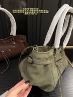 Balenciaga Suede Motorcycle Bag Brown Suede With Distressed Finish Lightweight, Supple And Spacious - Image 4