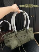 Balenciaga Suede Motorcycle Bag Brown Suede With Distressed Finish Lightweight, Supple And Spacious - Image 7