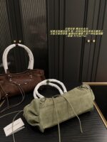 Balenciaga Suede Motorcycle Bag Brown Suede With Distressed Finish Lightweight, Supple And Spacious - Image 8