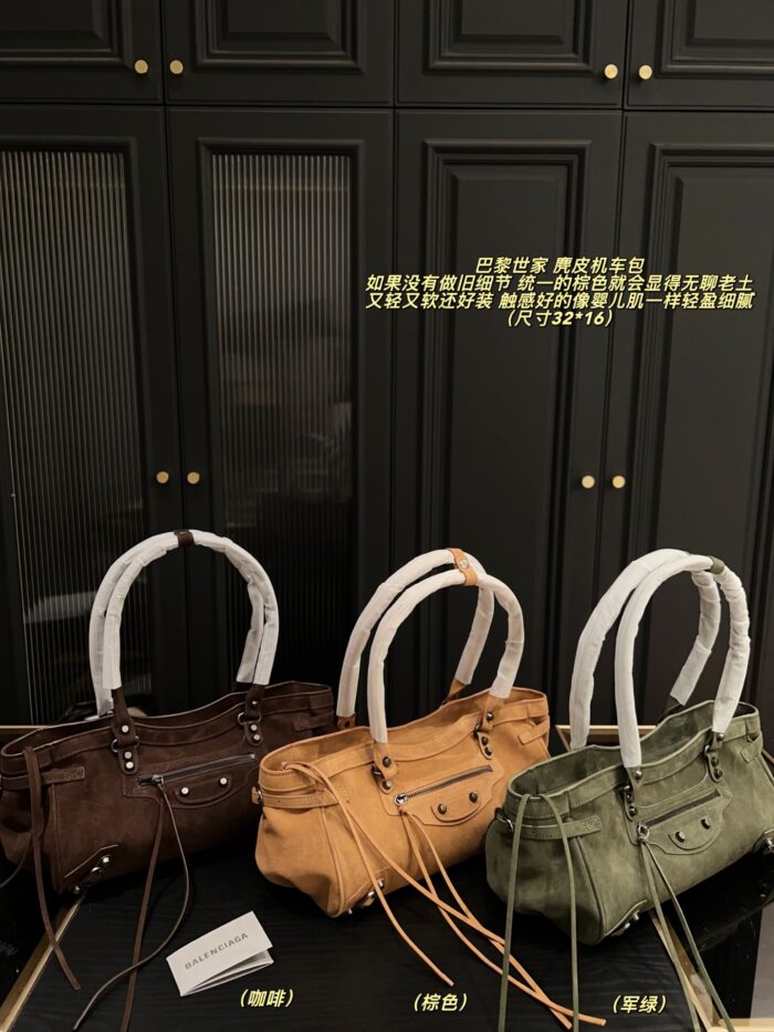 Balenciaga Suede Motorcycle Bag Brown Suede With Distressed Finish Lightweight, Supple And Spacious - Image 10