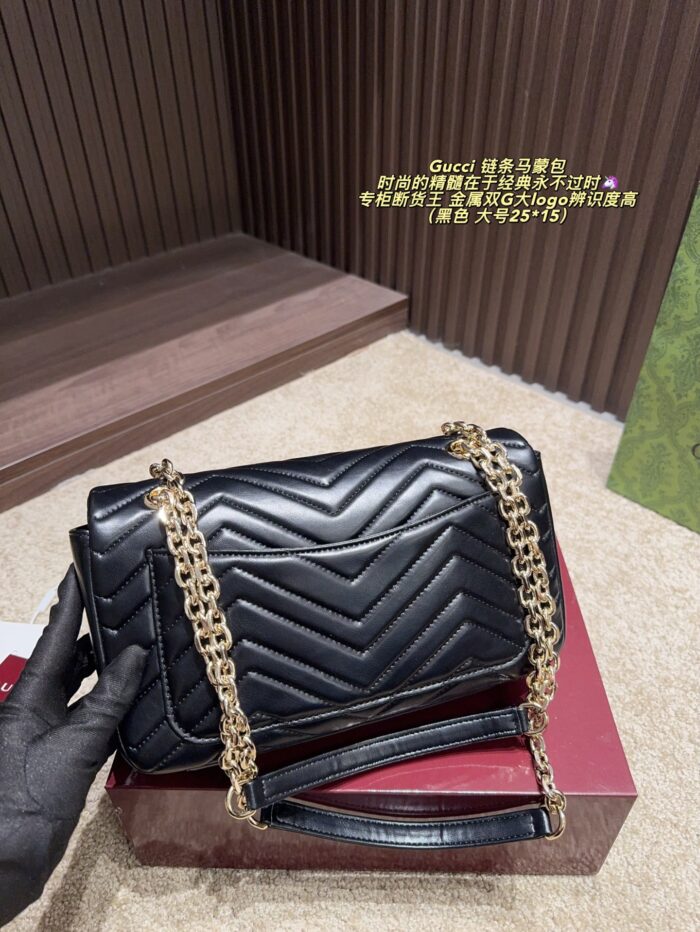 Gucci Marmont Chain Bag Metal Double G Logo Timeless And Chic - Image 3