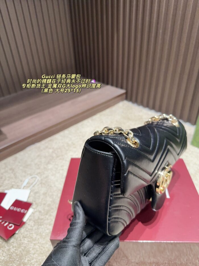 Gucci Marmont Chain Bag Metal Double G Logo Timeless And Chic - Image 4