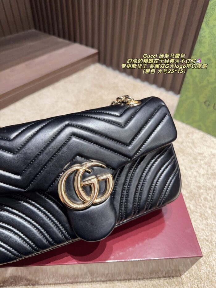 Gucci Marmont Chain Bag Metal Double G Logo Timeless And Chic - Image 5