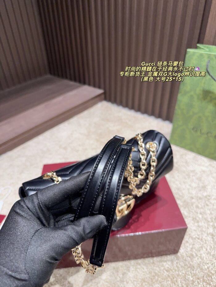 Gucci Marmont Chain Bag Metal Double G Logo Timeless And Chic - Image 7