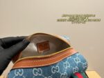 Gucci Boston Denim Pillow Bag Retro Chic Structured Silhouette Minimalist Design - Image 8