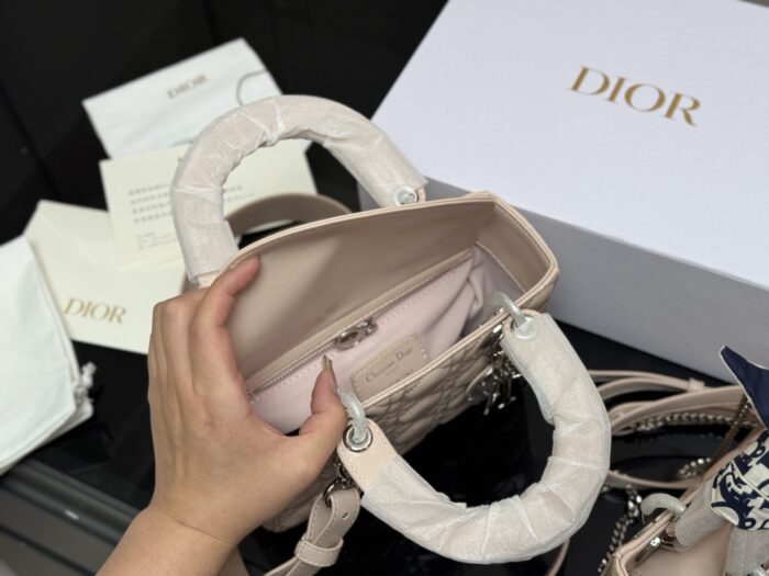 Dior Lady Dior Lambskin Quilted Handbag & Crossbody Bag - Premium Quality Upgrade - Image 4