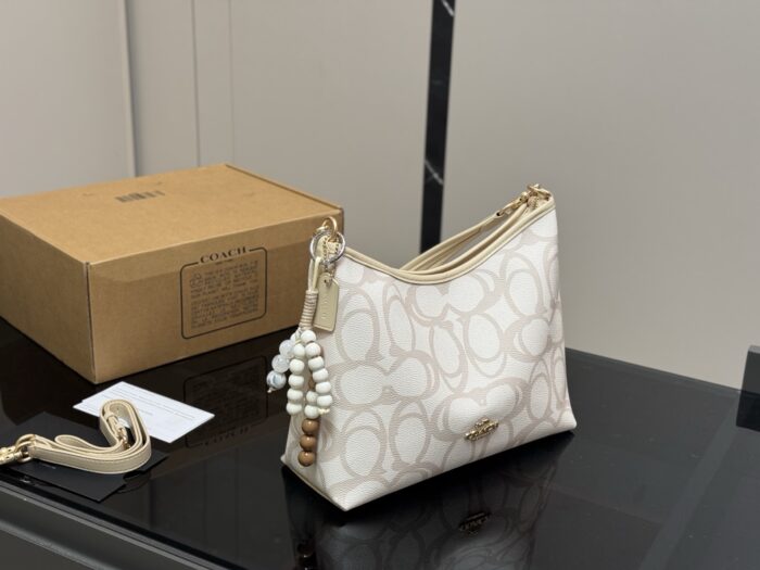 Coach Laurel Series Hobo Shoulder Bag Dual Straps For Versatile Carrying Zipped Side Pocket Included - Image 1