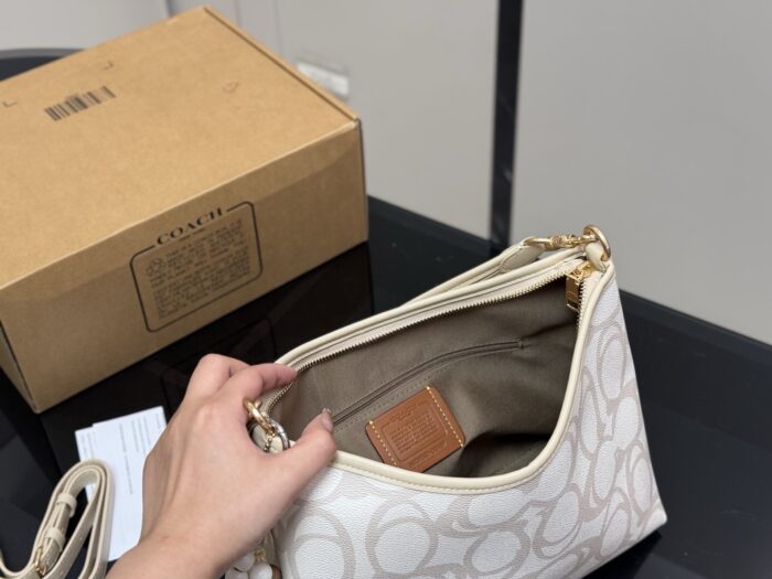 Coach Laurel Series Hobo Shoulder Bag Dual Straps For Versatile Carrying Zipped Side Pocket Included - Image 4