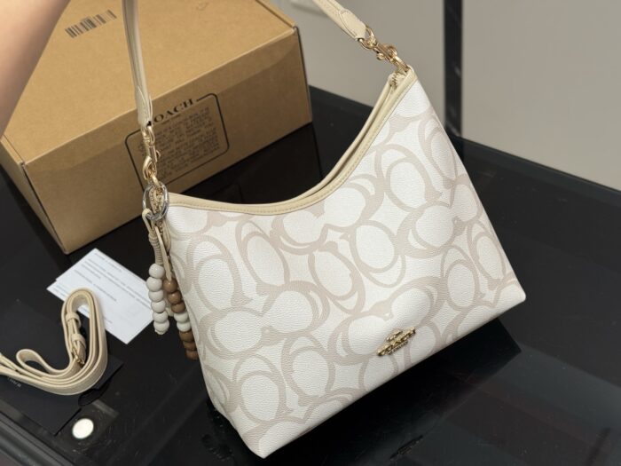 Coach Laurel Series Hobo Shoulder Bag Dual Straps For Versatile Carrying Zipped Side Pocket Included - Image 5
