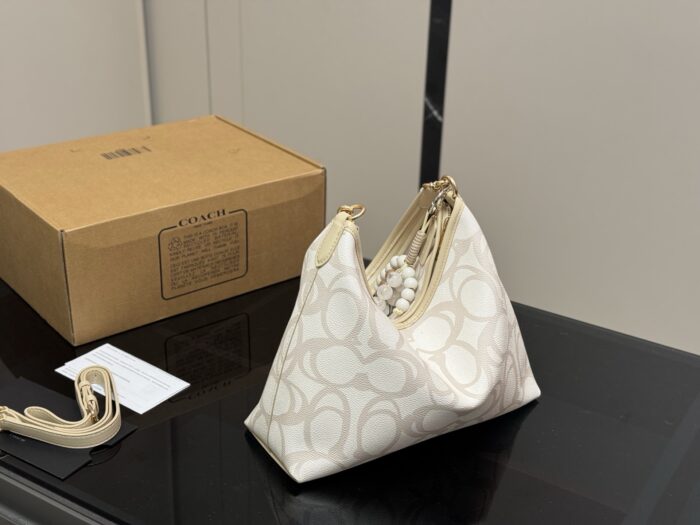 Coach Laurel Series Hobo Shoulder Bag Dual Straps For Versatile Carrying Zipped Side Pocket Included - Image 8