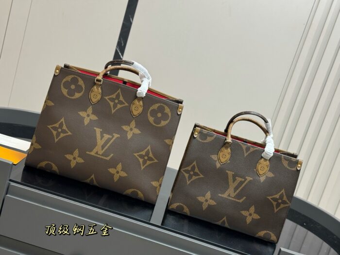 Louis Vuitton On The Go Shopping Bag Original Steel Hardware Concealed Shoulder Strap Can Be Worn Over The Shoulder Or Carried By Hand - Image 2
