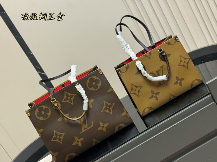 Louis Vuitton On The Go Shopping Bag Original Steel Hardware Concealed Shoulder Strap Can Be Worn Over The Shoulder Or Carried By Hand - Image 5