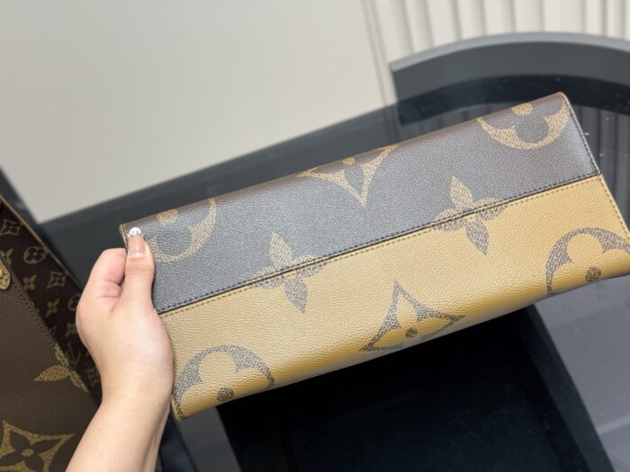 Louis Vuitton On The Go Shopping Bag Original Steel Hardware Concealed Shoulder Strap Can Be Worn Over The Shoulder Or Carried By Hand - Image 8