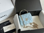 Chanel 22S Enamel Handle Mini Bag White Metal Hardware Coco Enamel Openwork Handle - Image 3