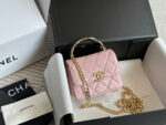 Chanel 22S Enamel Handle Mini Bag White Metal Hardware Coco Enamel Openwork Handle - Image 4